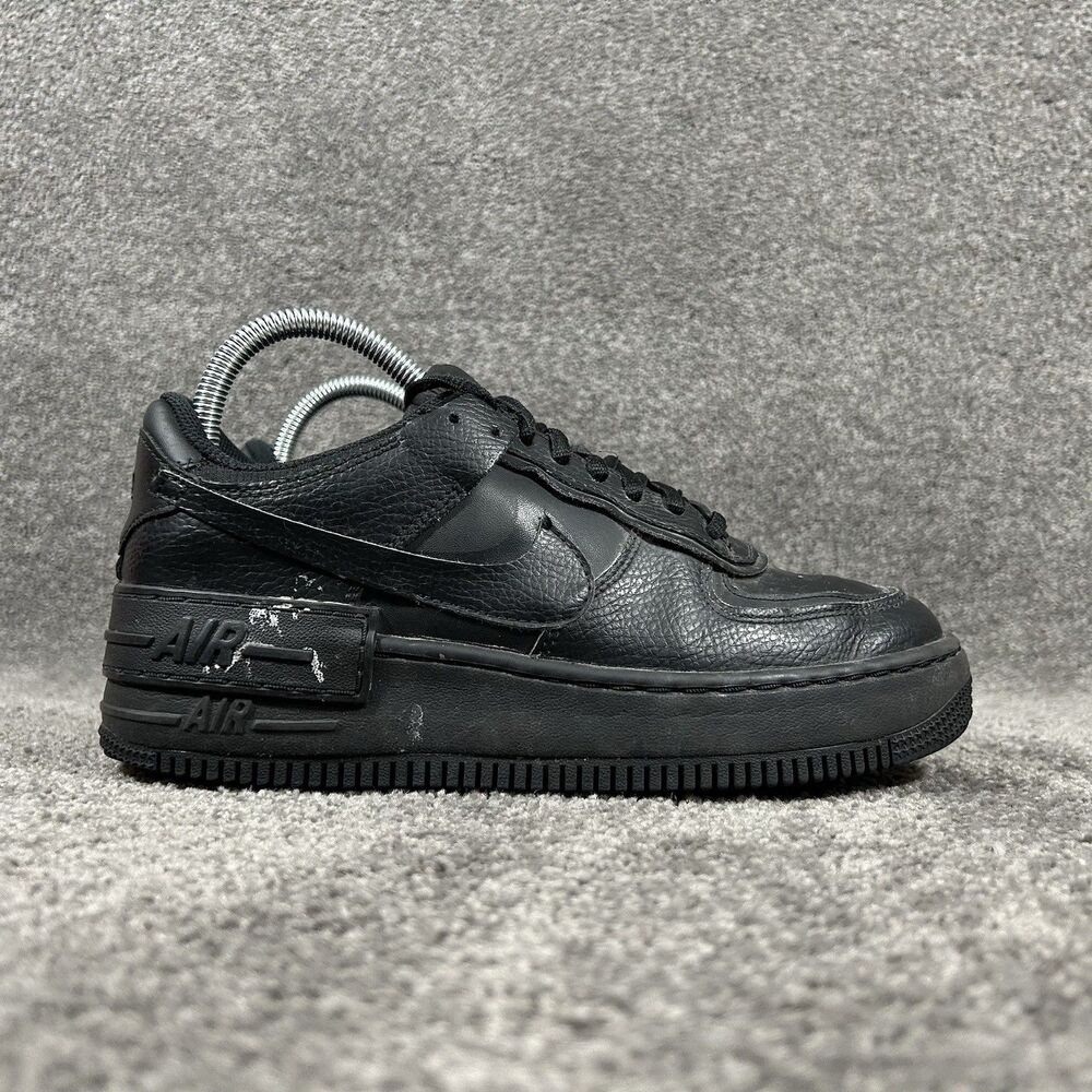 Nike Air Force 1 Low CI0919-001 Womens Sz 7.5 Shadow Triple Black Athletic Shoes